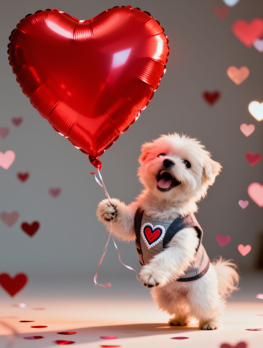 Pet in mother's love backdrop by PawFav AI