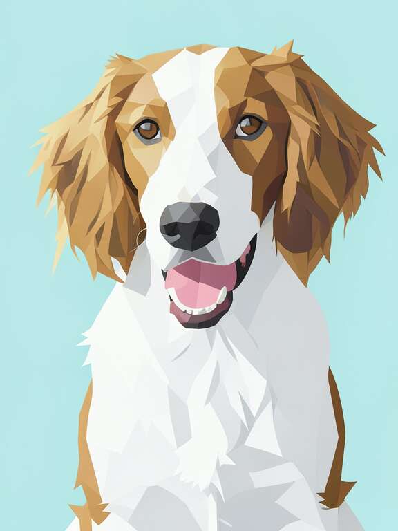 Pet portrait with light cyan backdrop created by PawFav AI