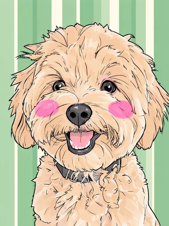 Custom pet portrait in stripy background style by PawFav, perfect last minute cat mom gift