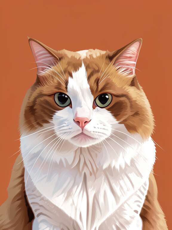 Pet portrait in minimalist terracotta style by PawFav AI