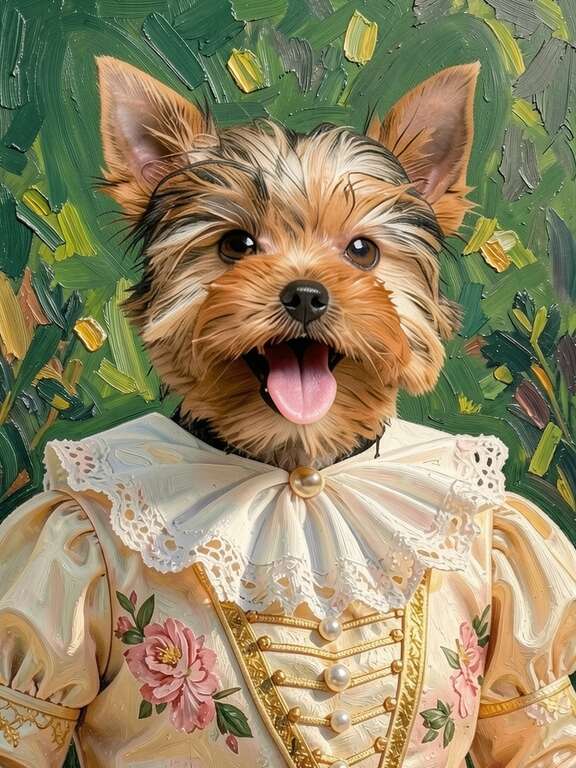 Custom dog portrait in Renaissance costume style by PawFav AI