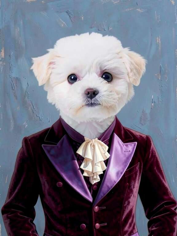 Digital pet art in Renaissance costume style