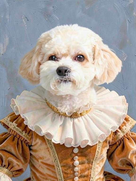 Custom pet portrait in Renaissance costume style by PawFav AI